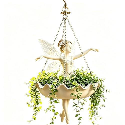 Fioriera Sospesa Ballerina Vaso Con Catene Metalliche