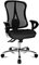 Topstar Head Point SY Deluxe, ergonomischer Bürostuhl, Schreibtischstuhl, inkl. Armlehnen, Stoff, schwarz, 70 x 66 x 113 cm