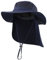 Magracy Unisex Outdoor-Sonnenhut mit breiter Krempe Mesh UPF50+ Safari-Hüte mit Nackenklappe Angelhüte, Marineblau