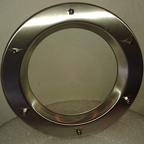 Ojo de buey para puerta de acero inoxidable INOX, 350 mm de diámetro, vidrio transparente, tuercas ciegas