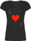 T-Shirt Damen V Ausschnitt - & Fasching - Queen Kartenspiel Karneval I Spielkarte Dame Rot Herzdame - S - Schwarz - faschingsshirt karnevalsshirts Faschings q Shirts pärchen Oberteile