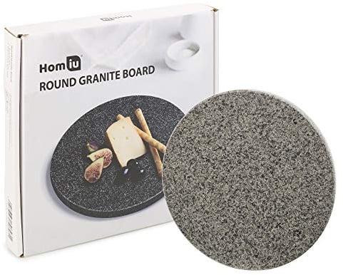 Homiu Natural Granite Chopping Board | Granite Worktop Saver | Large Chopping Boards | Kitchen Worktop Protector | Heat Resistant | Round Size 26 x 26 x 2.5cm | Easy Clean Hard-Wearing