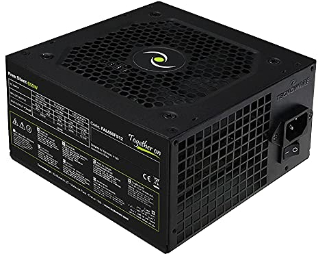 Tecnoware, Alimentatore ATX Free Silent 650, Ventola Silenziosa 12 cm, 3 x SATA, 1 x 24 Poli, 1 x 12V 4+4 Poli, 3 x Molex, Protezione da Sovratensioni, Cavi 40cm, Certificazione CE e Rohs