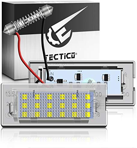 TECTICO LED Kennzeichenbeleuchtung SMD Ultra Weiß Heller Canbus Kompatibel mit BMW E53 X5 E83 X3 Nummernschildbeleuchtung, 2 Stück