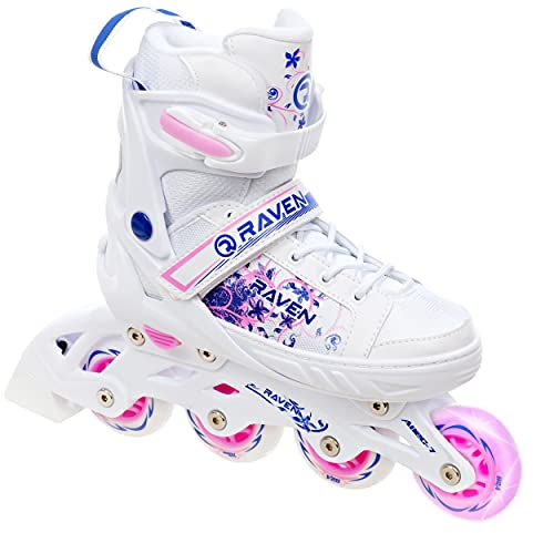 RAVEN Inline Skates Inliner für Kinder Mädchen verstellbar (Meia, 28-32 (18,5cm-21cm))