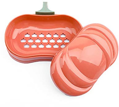 IKAAR Seifendose Seifenbehälter Seifenbox Seifenschale aus Kunststoff in Kürbis Form für Bad und Dusche