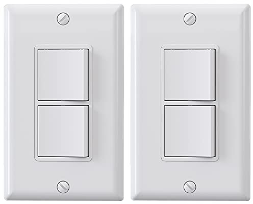 ELEGRP Lot de 2 interrupteurs décoratifs unipolaires blancs