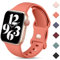 Charlam Compatible con Correa Apple Watch 42mm 44mm 45mm 49mm para Mujeres Hombres, Deportivas de Silicona Correas Compatible con iWatch SE Series 8 7 6 5 4 3 2 1, 42mm/44mm/45mm/49mm, Coral