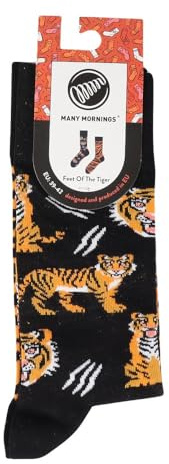 Many Mornings - Feet of the Tiger - Tiger - Mismatched Socken (39-42)