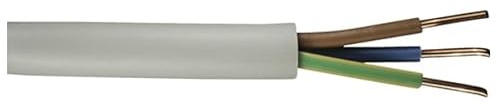 Pollmann NYM J 3x1,5 3x2,5 5x1,5 5x2,5mm² Mantelleitung Elektroleitung Kabel 1-25m (NYM-J 3 x 2,5mm², 10 Mtr.), Grey