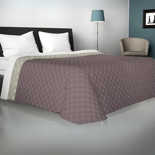 Viterbo Biancheria - Trapunta Matrimoniale Double Face Estiva e Primaverile Leggera 250x250cm, Made in Italy (Tortora Chiaro/Scuro)