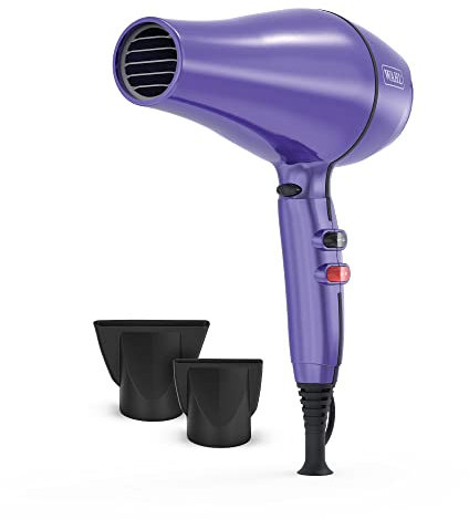 WAHL Pro Keratin Dryer – Purple Shimmer, Keratin Infused Tourmaline Coated Grille, Ionic Function Reduces Static, Cool Shot Button, 3 Heat and 2 Speed Settings