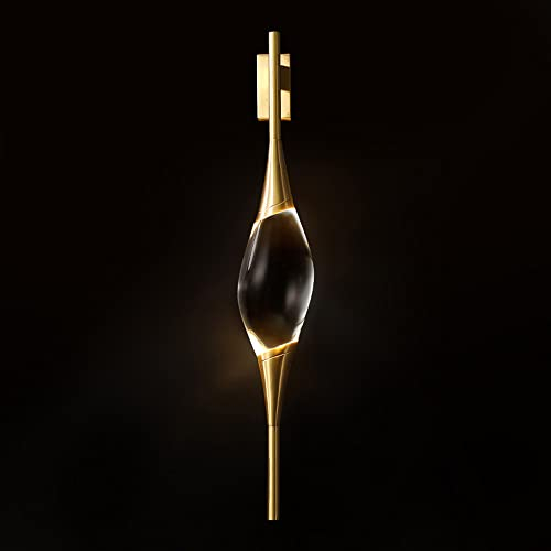 Jadssox Teardrop Crystal Wall Light LED-Wandleuchte, postmoderne Kupfer-Wandhalterung, Elegante Wandleuchten für Wohnzimmer, Schlafzimmer, Nachtflur, Hotel