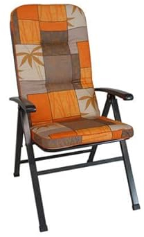 ANGERER Freizeitmöbel GmbH Auflage für Gartenmöbel - Stuhlauflage hoch Made in Germany (Terra-Braun Gemustert)