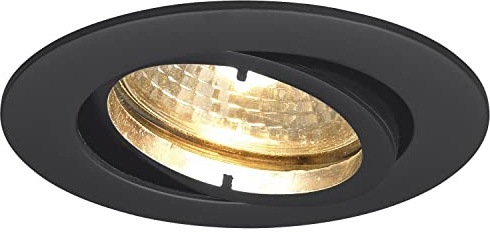Molto Luce Deckenleuchte 230V Quad Einbaustrahler flach und schwenkbar ø 88mm, Alu schwarz matt