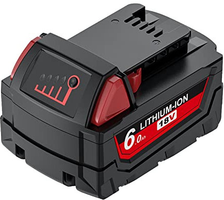 M18 Batterie 18V 6,0Ah Batterie de Remplacement pour Milwaukee M18 Batterie Compatible avec Milwaukee M18 M18B 48-11-1840 48-11-1828 48-11-1820 48-11-1815 48-11-1850
