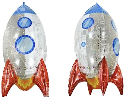 3D Rocket Foil Balloon, 80cm