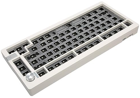 DIY Hot Swap Keyboard, USB C Key Line Separation Mechanical Keyboard Kit 81 Keys Button Design Thickened PCB Panel 3 Mode For Android