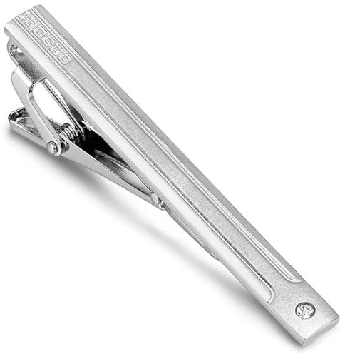 Tidefire Pince à Cravate Pour Homme Pince à Cravate D'affaires Pince à Cravate Personnalisée Pince à Cravate Courte Pince à Cravate Barre à Cravate (Argenté3)