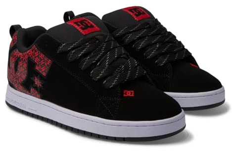 Dc Shoes Men's Court Graffik Sneaker, Black White Red 1, 10.5 UK