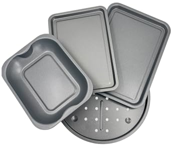 Chabrias Ltd Premium Non-Stick Bakeware Starter 4-Piece Set Made in England, Includes Two Baking Trays, Roasting Tin, and Pizza Tray, Bakeware Set, Baking Trays, PFOA/BPA Free, Superior Coating