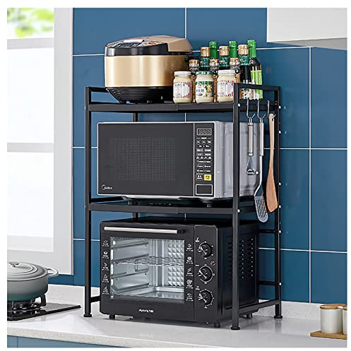 Générique Grille de Four à Micro-Ondes, Grille de Cuisine, étagère Extensible pour Micro-Ondes à 2/3 Niveaux, Mini Support de Four avec 3 Crochets de Suspension, Organisateur de Rangement po