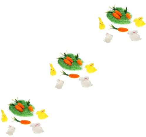 ABOOFAN 3 Sätze Osterdekorationen künstliche Gemüseverzierungen Karotten-Osterhase basteln Ostern osterbasteln Ornament osterhasen dekore Osterdekoration im Innenbereich drinnen schmücken