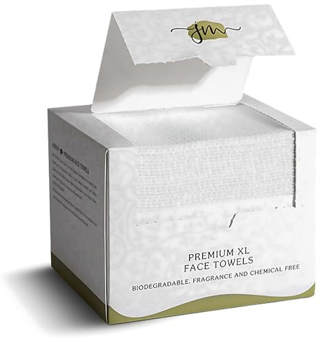JenMom Biodegradable Facial Tissue Wipes, 50 Count, 2-Ply, Paper, Unscented, All Skin Types, Makeup Removal, Cleansing