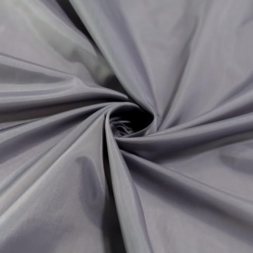 TOLKO 1m Futterstoff Meterware Futter-Taft | Blickdicht knitterarm | universal Stoff Dekostoff Kleiderstoff Hochzeitsstoff Kostümstoff | Stoffe zum Nähen Meterware Dekorieren (Maus Grau)