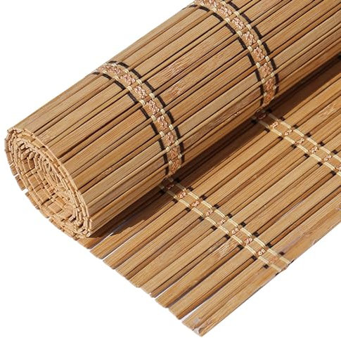 85% Blackout Roller Blind Bamboo Blinds for Windows UV Protection for Kitchen Outdoor Patio Pergola Roman Blinds 50 55 60 65 70 75 90 100 105 110 120 135 150 160 175 180cm Wide Easy to Install