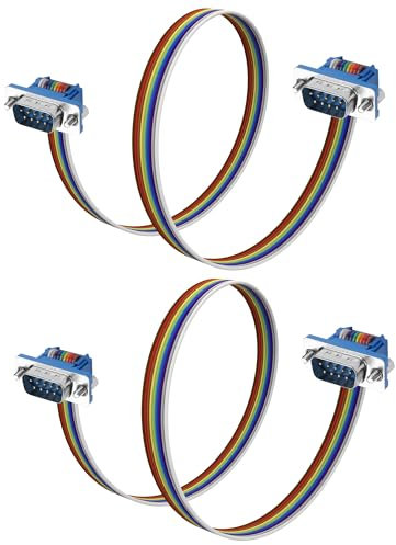 JSADZKJ DB9 Serielles Verlängerungskabel RS232 - Stecker auf Stecker, gerade durchgängig, 50 cm für PC-Modem, PDA