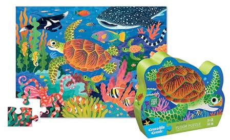 Crocodile Creek Puzzle Spielzeug - Bodenpuzzle Schildkröte 36 Teile