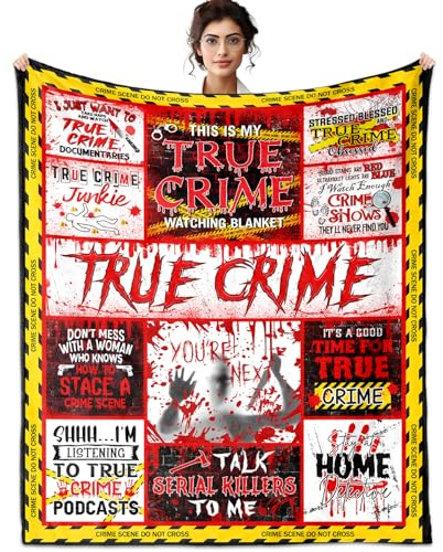 VMASUEY True Crime Gifts Überwurfdecke für Damen und Herren, 127 x 152,4 cm, Serienmörder-Geschenke, Kriminal-Junkie-Merch