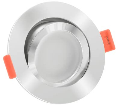 luxvenum LED Einbaustrahler 230V 7W - 1x dimmbare LED Deckenleuchte extra flach nur 25mm, 120° Abstrahlwinkel, 95 CRI, Deckenspots für Flur, Wohnzimmer, Küche, Farbe Chrom, 1800-3000K