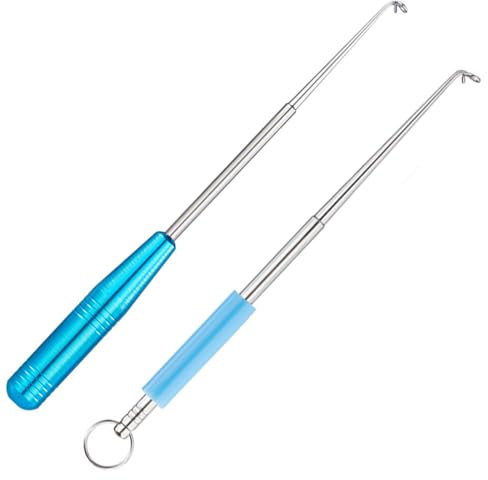 SGERUFZ 2 Pcs Angelhaken Entferner aus Edelstahl Tragbarer Aushaker mit Silikongriff und Magnet inkl. Aufbewahrungsrohr