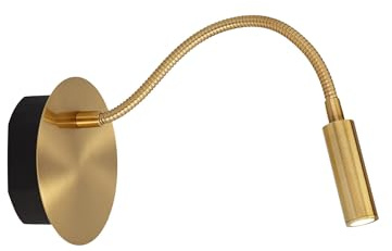 LUCIDE JOLIJN Lampe de lit/applique murale rechargeable, avec batterie, Ø 11 cm, LED, 1 x 2 W, 3000 K, magnétique, or mat/laiton