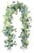 IKOPFLN Künstliche Eukalyptus Girlande, Eukalyptus Pflanze Girlanden 180cm Weidenblättern Grüne Blätter Weiße Blume Eukalyptus Deko, Eukalyptus Künstlich Girlande Hochzeitsdeko, 1 Stück