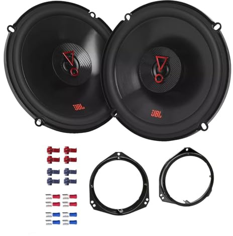 JBL Stage3 627F Lautsprecher mit Einbauset passend für Opel Corsa B 1993-2008 Türen vorne 450W 165mm 2 Wege Koax