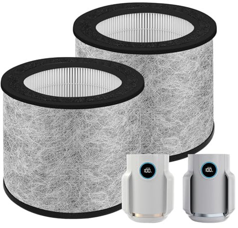 Doifyn 2 Pack HP072 H13 True HEPA Filter Replacement for Shark HP072/HP071 NeverChange Air Purifier Captures Pet Dander, Dust, Smoke,250 Sq.Ft Coverage,Part Number# HP071BRN |HE07FKPET