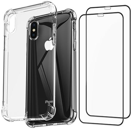 Vancle Cover per iphone XR Custodia, con 2 Pezzi Pellicola Protettiva Vetro Temperato, Anti Ingiallimento Case, Resistente ai Graffi Silicone Antiurto Protezione Case, Trasparente