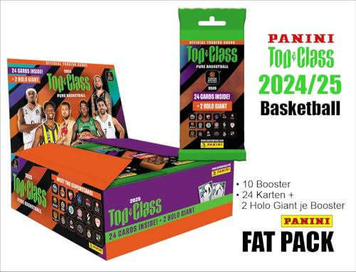 Panini Top Class Türkisch Airlines Euro League Basketball 2024-2025 / 1x Fat Pack Display je 10x Fat Pack Booster