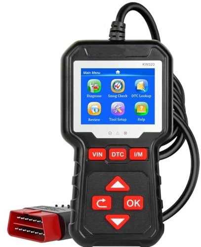 KONNWEI KW320 OBD2 Scanner, Live Data, Battery System Analyzer, Live Data, Professional Car Scanner, Fault Code Reader for Car, Motorcycle and Truck Diagnostics,Universal Car Engine Fault Code Reader