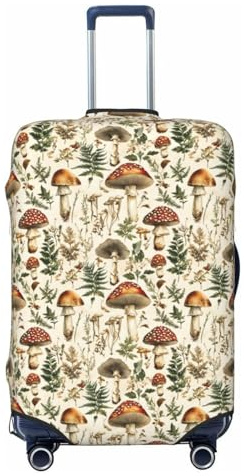 TZTTZT Retro Pilz- und Pflanzenschutz Gepäckabdeckung für Zoll Koffer, schwarz, 25-28