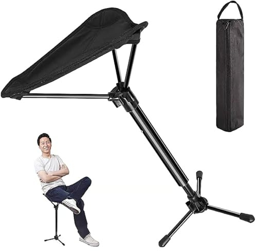 Tabouret pliable portable, chaise réglable à une jambe pour le camping et la pêche – Canne pliable légère avec siège, tabouret de voyage ultra compact pour la randonnée, le shopping, les activités de