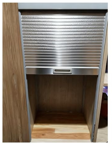 GOCHUSX Rollladentüren Für Schränke, Falttüren Mit Griff, Flexibler Dekorativer Rollladen, Rollladen-Küchenschrank-Set Für Waschküche, Büro, Zuhause, Wohnmobil(80x76cm(31.5x29.9in))