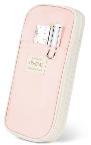 AOOSU Federmäppchen Groß Kapazität Stiftebeutel Mädchen Pencil Case, Federmappe Rosa Etui Stifte Langlebig Federtaschen, Tragbare Stifttasche für Teenager Erwachsene