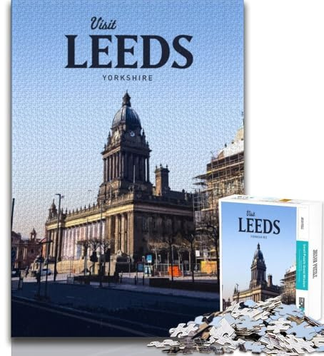 Visit Leeds Adult Jigsaw Puzzles 1000 Pieces,Challenging Game And Family Play for Is Ideal As A Gift for The Whole Family 38x26cm