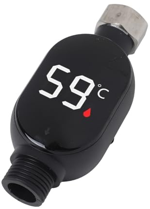 Duschtemperaturmesser, LED-Anzeige Home Dusche Armaturen Wasser Thermometer Temperatur Monitor 0-99 ℃ Bade Meter Für Zuhause und Baden(B)