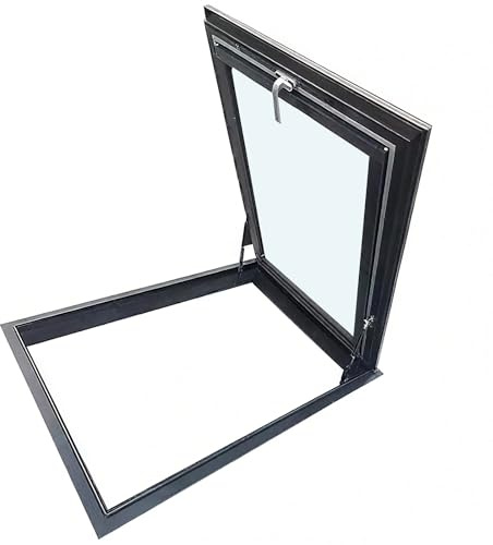 Fenêtre de toit pour combles/sous-sols - Ventilation manuelle, vue multi-angles, cadre en aluminium et verre trempé 80 x 100 cm (31,5 x 39,4 po) - Améliore la lumière naturelle et la ventila