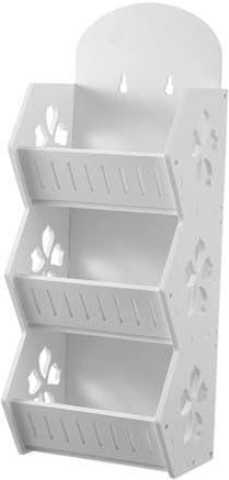 Fenteer Étagère Murale pour Salle de Bain Rangement Étagère Organisateur Support Suspendu Multifonction Ventilé Facile à Installer Adaptée pour Salle de Bain, Trois Couches
